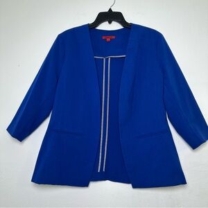 Elegant Royal Blue Women's Blazer 3/4 Sleeves with Shoulder Padding